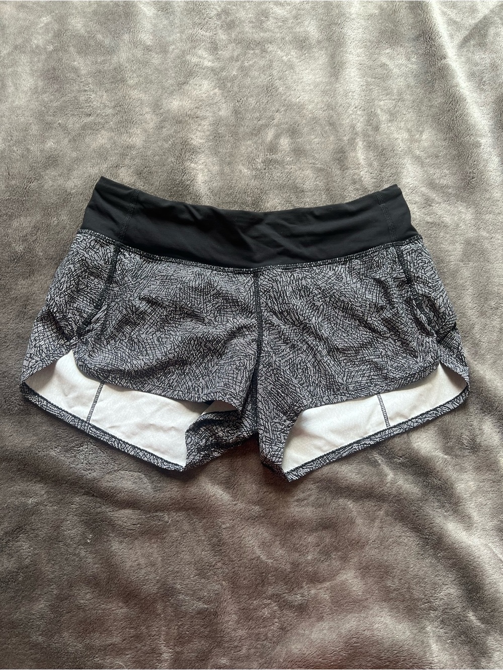 lululemon athletica Black Patterned Athletic Shorts